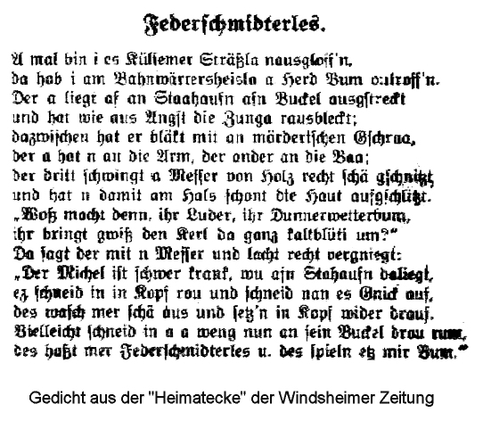 <i>Gedicht Federschmidterles</i>
