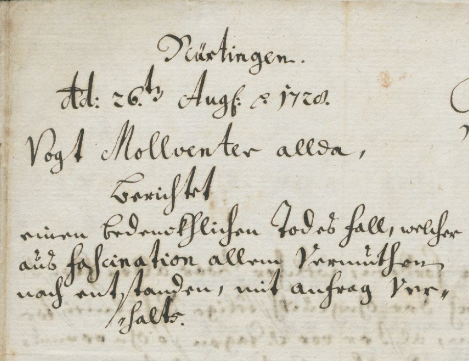 Hexerei-Anzeige 1728